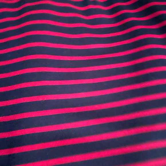 Magenta/navy striped office dress - Picture 2 of 2